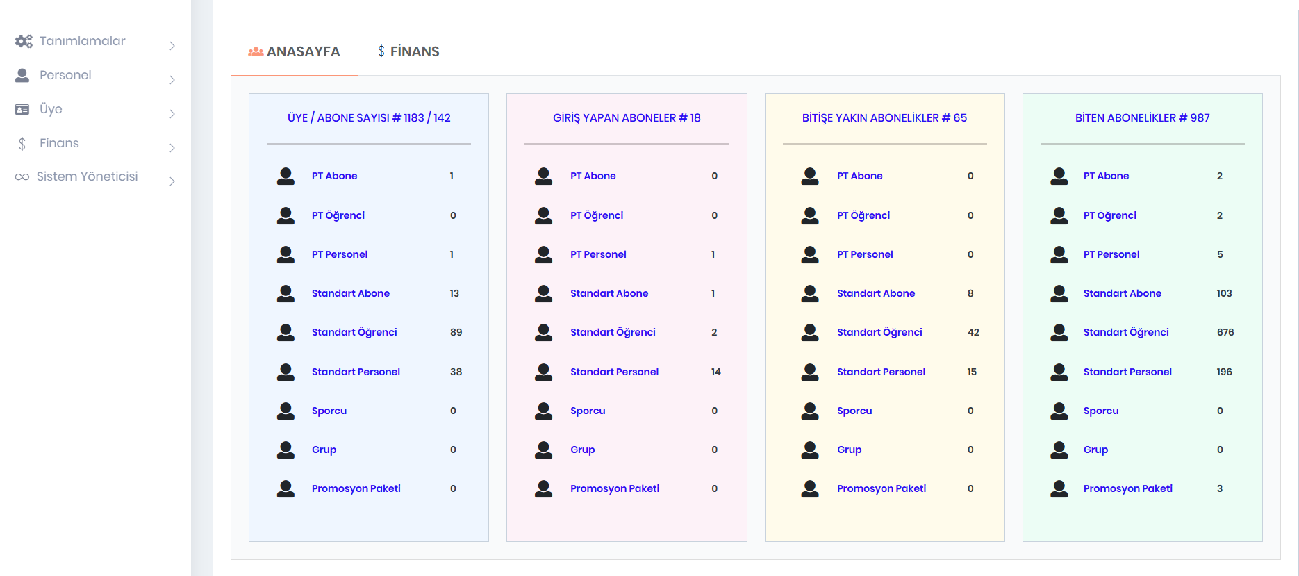 ZenMotion Spor Salonu Yönetim Sistemi ekran görüntüsü
